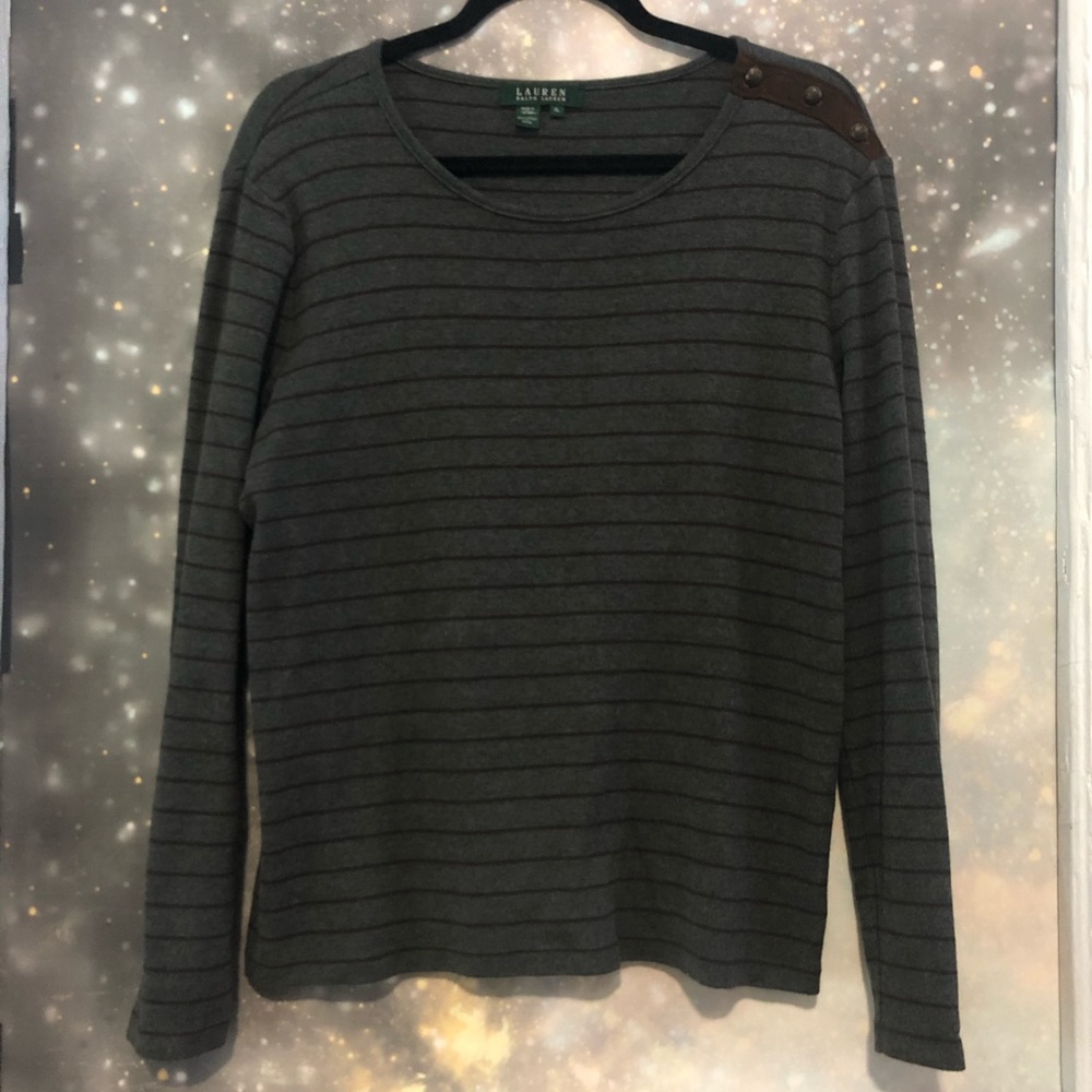 RALPH LAUREN Grey & Brown Striped Longsleeve